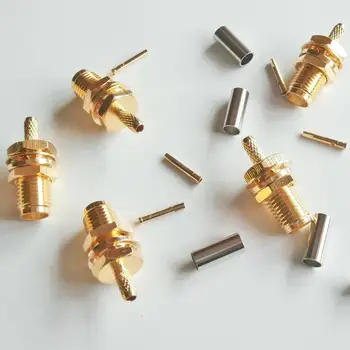 10X Pcs High-quality RF Connector SMA Female plug With O-ring Bulkhead Panel Nut Crimp for RG316 RG174 RG179 LMR100 Cable Brass 
10X Pcs High-quality RF Connector SMA Female plug With O-ring Bulkhead Panel Nut Crimp for RG316 RG174 RG179 LMR100 Cable Brass