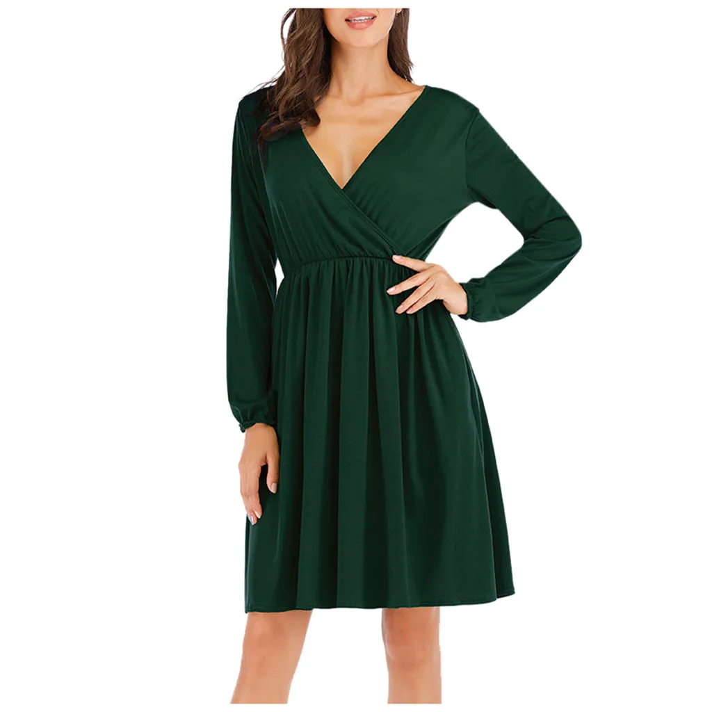 JAYCOSIN Autumn Dress Solid Color Boho Beach V-Neck Long Sleeve Dress Midi Dress Women Party Dress Sundress Vestidos de festa
JAYCOSIN Autumn Dress Solid Color Boho Beach V-Neck Long Sleeve Dress Midi Dress Women Party Dress Sundress Vestidos de festa