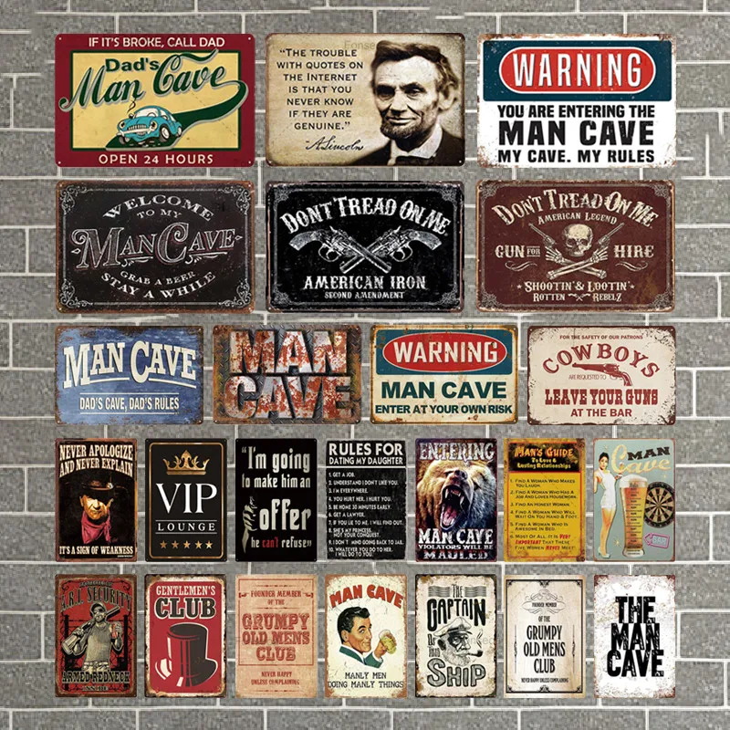 Man Cave Signs Vintage Metal Sign Plaque Metal Vintage Retro Tin Sign Wall Decor for Man Cave Bar Pub Garage Decorative Plate
Man Cave Signs Vintage Metal Sign Plaque Metal Vintage Retro Tin Sign Wall Decor for Man Cave Bar Pub Garage Decorative Plate