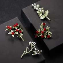 Recién llegados broches Clavel flor broche verde Vintage vestido con ramillete abrigo accesorios joyería regalo(China)