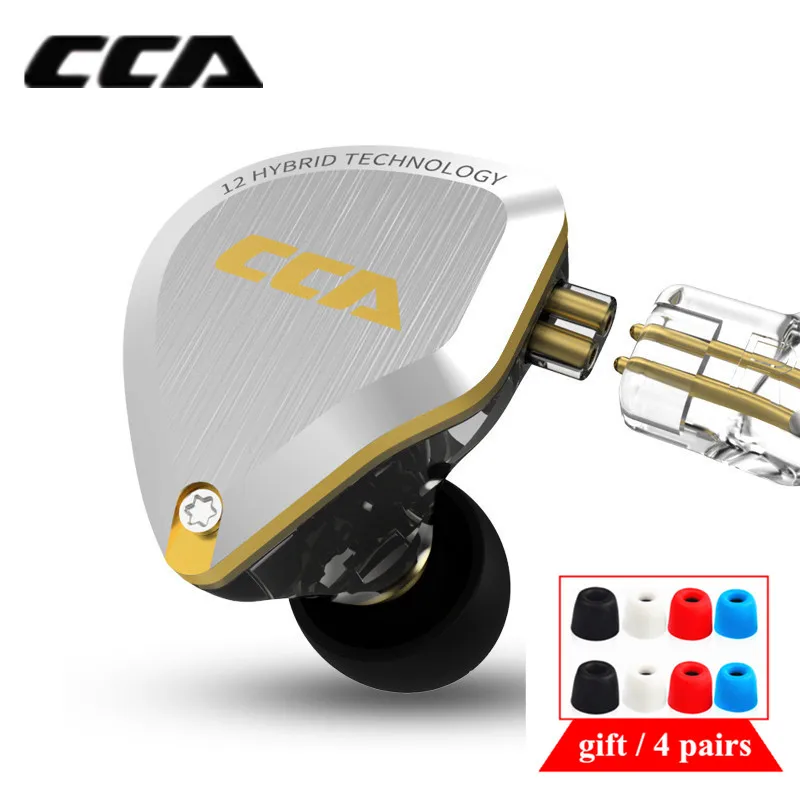 Наушники-вкладыши CCA C12 5BA 1DD гибридные металлические Hi-Fi наушники с монитором и