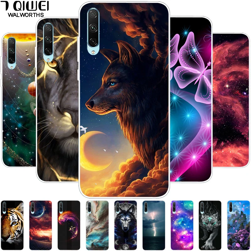 For Samsung A7 2018 / A9 Case Silicone Soft Wolf Lion Phone Cover Galaxy A70 A40 TPU Bumper A 70 Fashion | Мобильные телефоны и