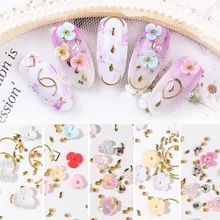 Блестящая заклепка из горного хрусталя цветной цветок ногтей горный хрусталь маленькие бусины разной формы Маникюр 3D украшение для ногтей ...(China)