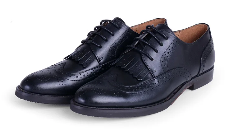 Autumn And Winter Europe And America Lace-up WOMEN'S Genuine Leather Shoes New Style Retro British Style Small Leather Shoes Dee