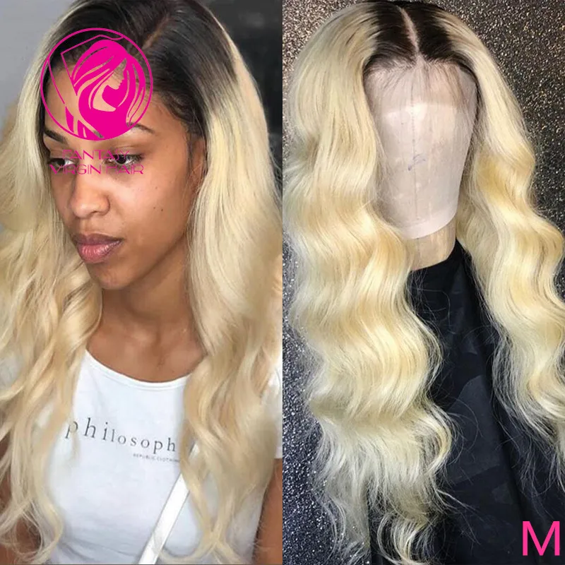 

Ombre 1b/613 Blonde Lace Front Human Hair Wigs Body Wave Human Hair Frontal Wigs 13x4/13x6 Brazilian Remy Hair Long Part Wig