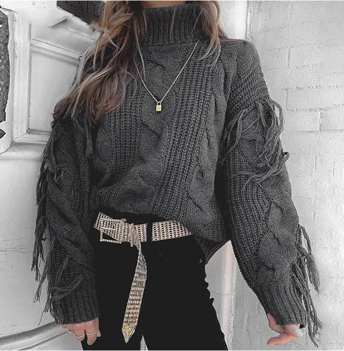 women sweaters 2020 winter turtleneck knitwear sweater oversized
