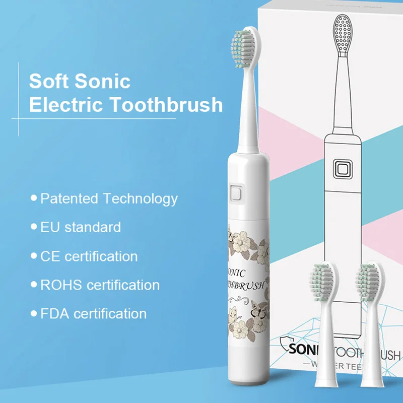 Rechargeable Electric Toothbrush Acoustic Wave Toothbrush 2 pcs Brush Heads for Children Kids Teeth Brush White Color
Rechargeable Electric Toothbrush Acoustic Wave Toothbrush 2 pcs Brush Heads for Children Kids Teeth Brush White Color