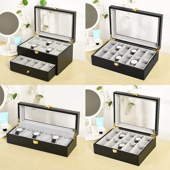 6/10/12/20 slots luxury fashion men home black color pu leather watch box watch storage box for men Watches 200803-36
6/10/12/20 slots luxury fashion men home black color pu leather watch box watch storage box for men Watches 200803-36