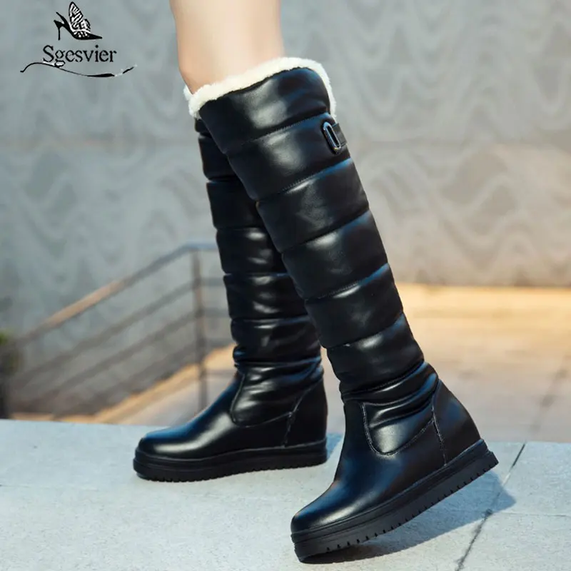 Sgesvier Russia winter boots women warm knee high boots round toe down fur ladies fashion thigh snow boots shoes waterproof bota
Sgesvier Russia winter boots women warm knee high boots round toe down fur ladies fashion thigh snow boots shoes waterproof bota