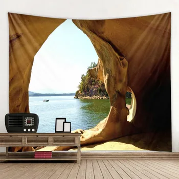 

Cave Scenery Tapestry Nature Mountain Indian Mandala Tapestry Wall Hanging Tapestries Boho Bedroom Wall Rug Couch Blanket 6 Size