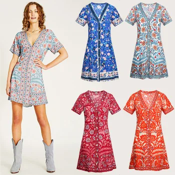Boho Blue Floral Print Plus Size Women Dress Summer Elegant Party Holiday A Line Dress Ladies Fashion Clothing Vestiti Donna
Boho Blue Floral Print Plus Size Women Dress Summer Elegant Party Holiday A Line Dress Ladies Fashion Clothing Vestiti Donna