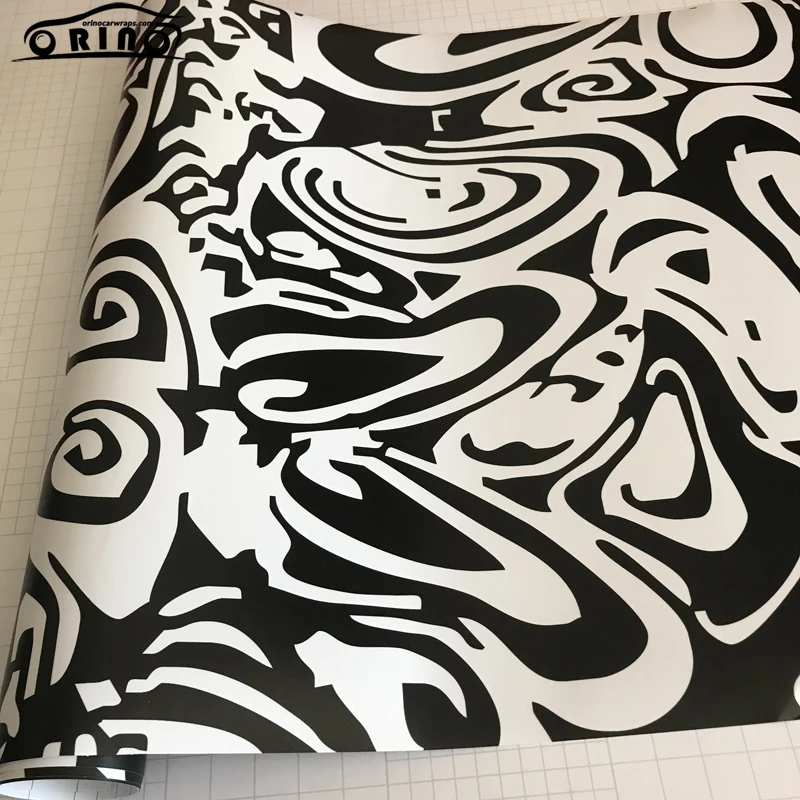 Black White Camouflage Vinyl Film Sticker-2