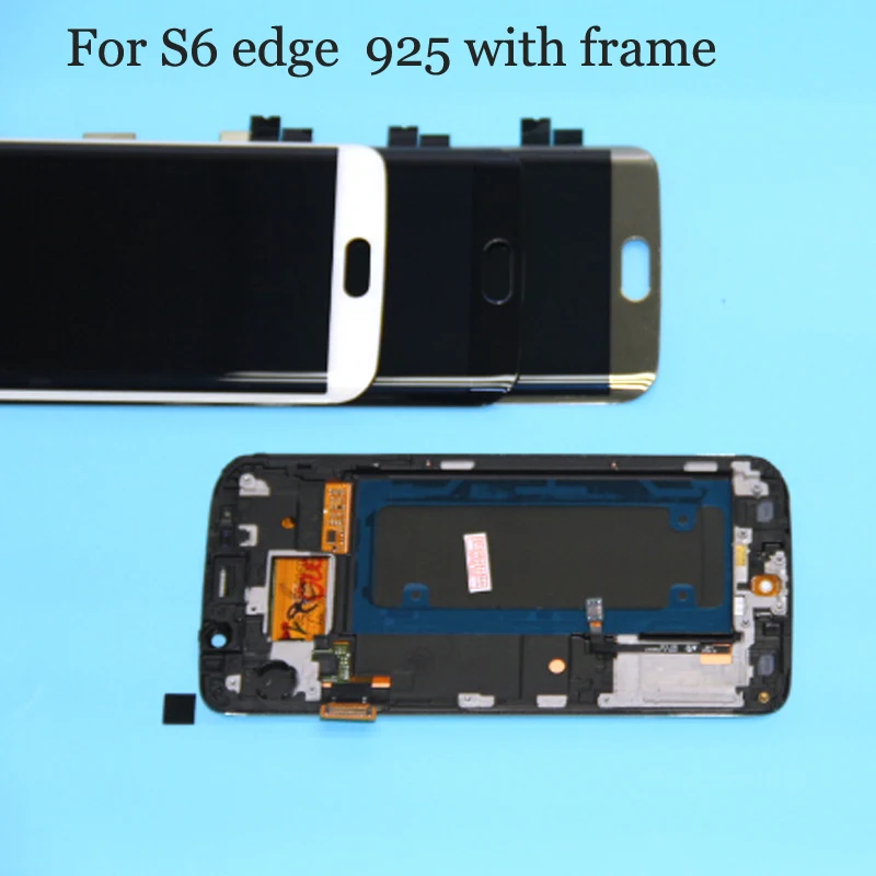 Супер Amoled дисплей для SAMSUNG Galaxy s6 edge G925F G925I ЖК-дигитайзер в сборе с рамкой запасные
