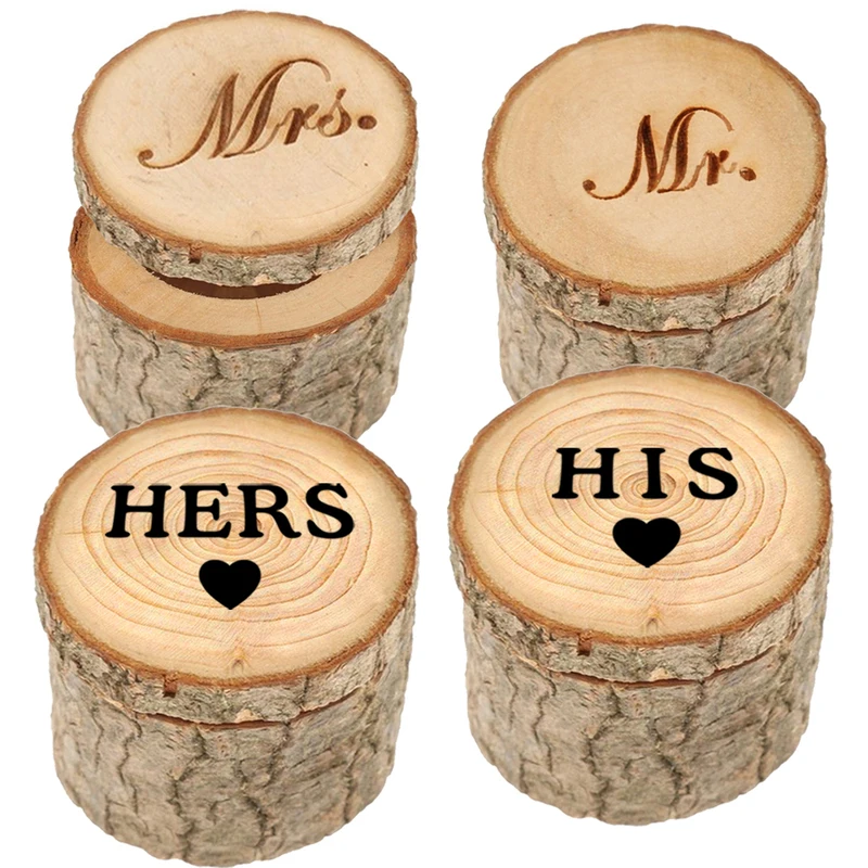 2pcs Wooden Ring Round Box Hers His Printing Box Mr Mrs Wedding Rings Holder Valentine's Day Handmade DIY Gift Crafts
2pcs Wooden Ring Round Box Hers His Printing Box Mr Mrs Wedding Rings Holder Valentine's Day Handmade DIY Gift Crafts