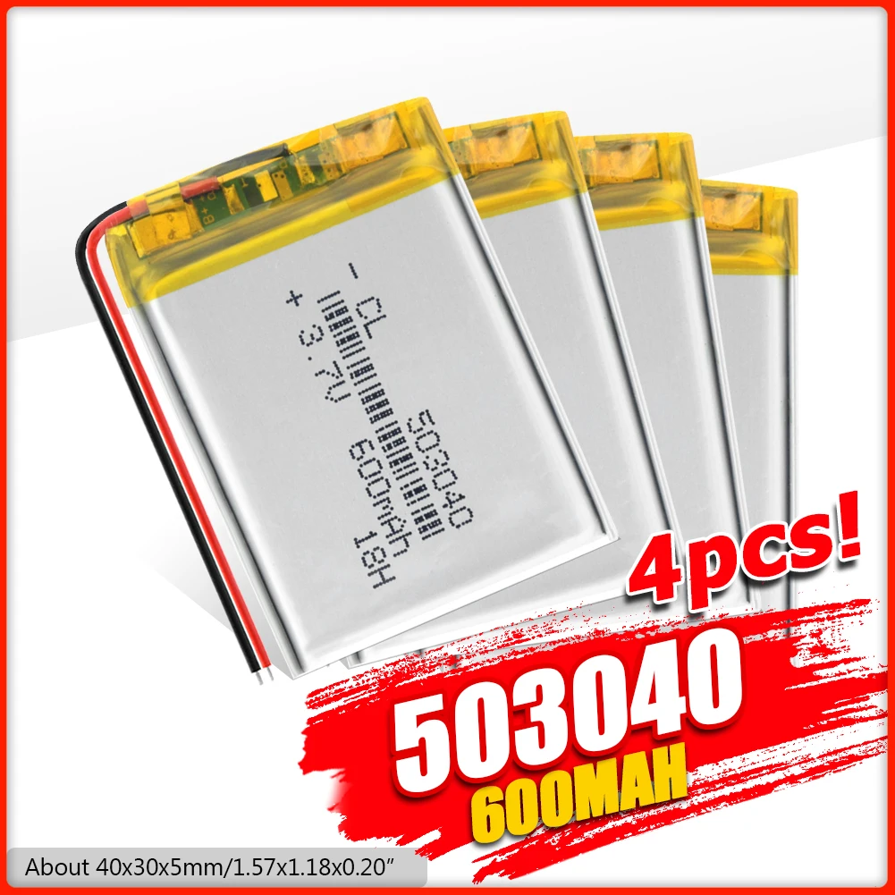 Литий ионный аккумулятор 3 7 В 600 мА · ч 503040 литий полимерная батарея для GPS MP3 MP4