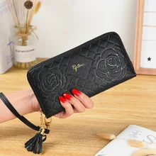 Women Zipper Tassel Leather Rose Print Wallets Female Fashion Long Letter Coin Purses Ladies New Wristband Multi-card Holder
Women Zipper Tassel Leather Rose Print Wallets Female Fashion Long Letter Coin Purses Ladies New Wristband Multi-card Holder
