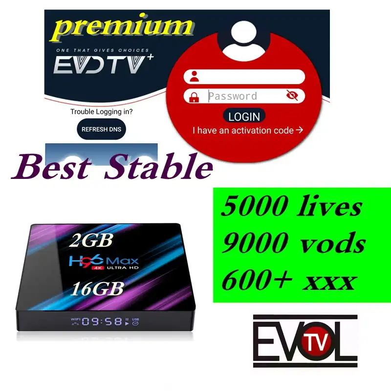EVDTV PLUS IPTV BOX H96 3318 подписка арабский немецкий