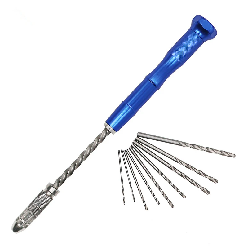 11Pcs Twist Drill Bit Spiral Hand Semi Automatic Pin Vise Keyless Chuck Drill Hole Carving Mini With Rotary Metal Jewel
11Pcs Twist Drill Bit Spiral Hand Semi Automatic Pin Vise Keyless Chuck Drill Hole Carving Mini With Rotary Metal Jewel