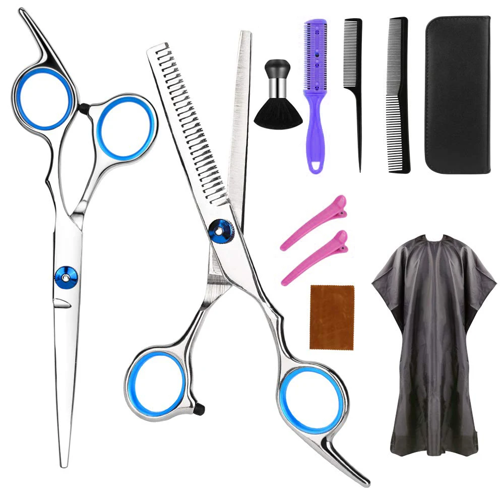 Hairdresser Scissors Set Hair Thinning Scissors Hairdressing Shears Set with Barber Cape Hair Razor Comb,Clips,Haircut Set
Hairdresser Scissors Set Hair Thinning Scissors Hairdressing Shears Set with Barber Cape Hair Razor Comb,Clips,Haircut Set