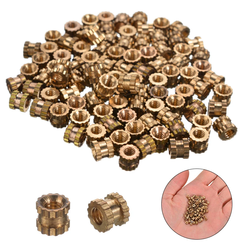 100pcs M2x3mm Brass Knurled Thread Inserts Nuts Cylinder Round Insert Embedded Nut Mayitr For Hardware Accessories
100pcs M2x3mm Brass Knurled Thread Inserts Nuts Cylinder Round Insert Embedded Nut Mayitr For Hardware Accessories