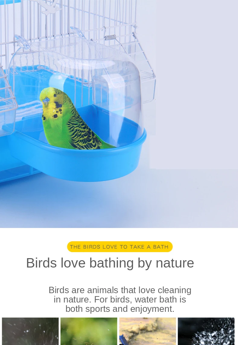 Bird Bathtub Plastic Shower Room Parrot Cleaning
