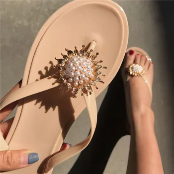 Summer Women Slippers Platform Pearl Flower Flat Heel Peep Toe Flip Flop 2020 Beach Outdoor Female Ladies Shoes Zapatos De Mujer
Summer Women Slippers Platform Pearl Flower Flat Heel Peep Toe Flip Flop 2020 Beach Outdoor Female Ladies Shoes Zapatos De Mujer