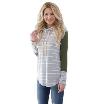 Spring and Autumn Long Sleeve Pullover Casual Hoodie Europe Style Hooded Striped Woman Sweatshirt
Spring and Autumn Long Sleeve Pullover Casual Hoodie Europe Style Hooded Striped Woman Sweatshirt