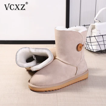 VCXZ high quality Fashion cowhide leather wool fur lined girl Comfortable boots with Button style women warm winter Snow Boots
VCXZ high quality Fashion cowhide leather wool fur lined girl Comfortable boots with Button style women warm winter Snow Boots