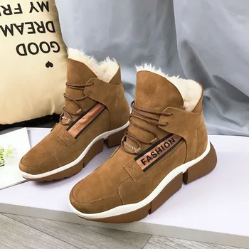 2020 Winter Warm Shoes Women Snow Boots Real Leather Ladies Chunky footware with Fur Female zapatos de mujer Plush Ankle Boots
2020 Winter Warm Shoes Women Snow Boots Real Leather Ladies Chunky footware with Fur Female zapatos de mujer Plush Ankle Boots