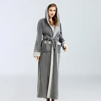 Hooded Nightgown Flannel Bathrobe Women Home Wear Extended Warm Pajamas Hooded Nightdress bath robe peignoir homme Kimono femme
Hooded Nightgown Flannel Bathrobe Women Home Wear Extended Warm Pajamas Hooded Nightdress bath robe peignoir homme Kimono femme