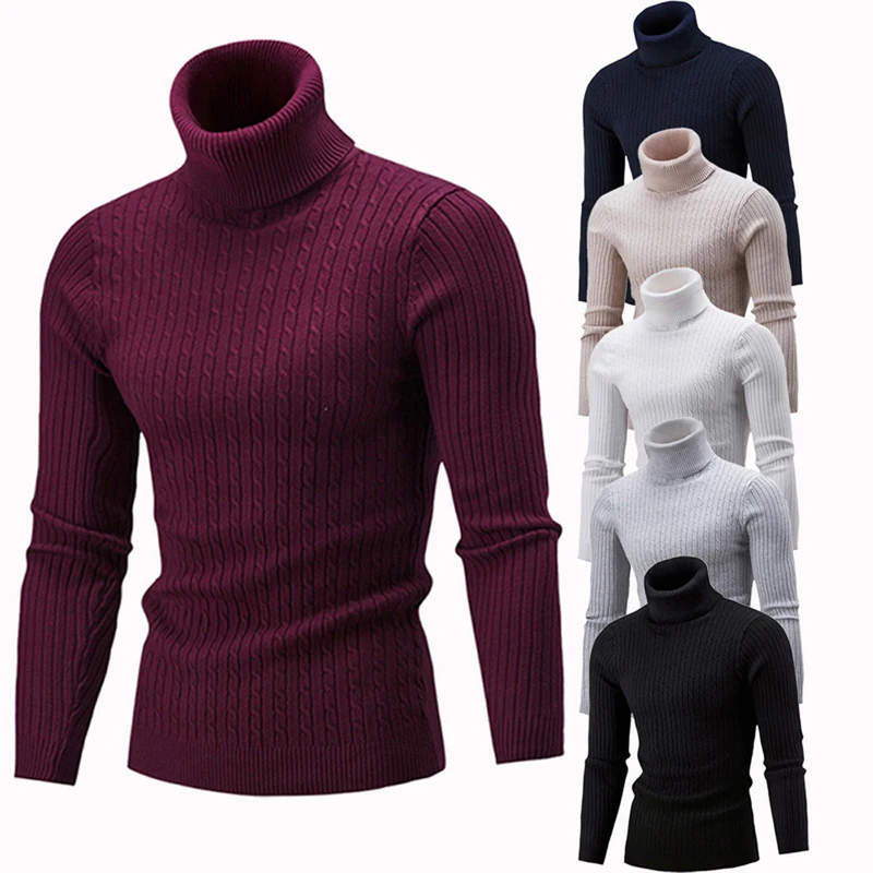 2019 High Quality Warm Turtleneck Sweater Men Fashion Solid Knitted Mens Sweaters Casual Slim Pullover Male Double Collar Tops 
2019 High Quality Warm Turtleneck Sweater Men Fashion Solid Knitted Mens Sweaters Casual Slim Pullover Male Double Collar Tops