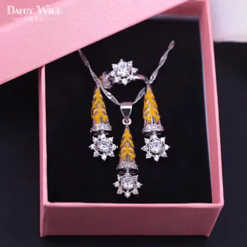 new style silver color jewelry necklace open earrings ring set for women sparking yellow cubic zircon jewelry set
new style silver color jewelry necklace open earrings ring set for women sparking yellow cubic zircon jewelry set