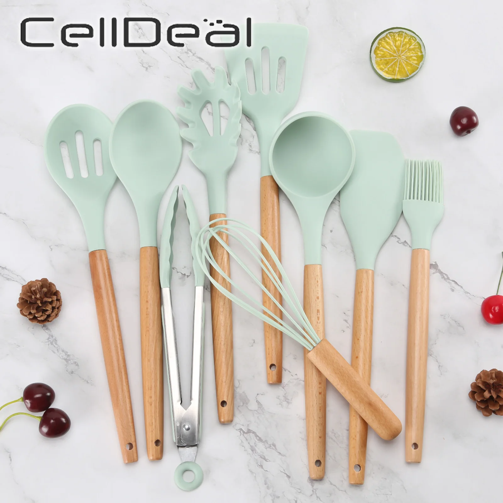 CellDeal 9/11PCS Silicone Cooking Utensils Set Non-stick Spatula Shovel Wooden Handle Cooking Tools Set Storage Kitchen Tools
CellDeal 9/11PCS Silicone Cooking Utensils Set Non-stick Spatula Shovel Wooden Handle Cooking Tools Set Storage Kitchen Tools