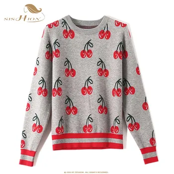 SISHION Cherry Pattern Vintage Sweater VD1255 Long Sleeve O Neck Black Blue Grey Spring Pullover Knitted Top Women Sweaters
SISHION Cherry Pattern Vintage Sweater VD1255 Long Sleeve O Neck Black Blue Grey Spring Pullover Knitted Top Women Sweaters