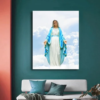 

colorings by numbers with Virgin Mary Christian diy oil paint drawing painting by numbers acrylic paint framed Home