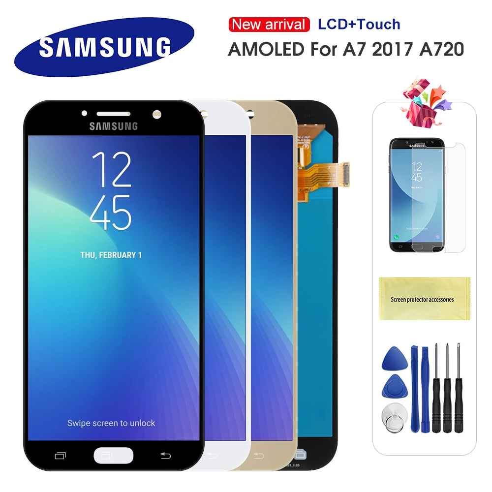 Original Super AMOLED LCD For Samsung Galaxy A7 2017 A720 A720F A720M LCDs Touch Screen Digitizer Assembly Replacement For A720
Original Super AMOLED LCD For Samsung Galaxy A7 2017 A720 A720F A720M LCDs Touch Screen Digitizer Assembly Replacement For A720