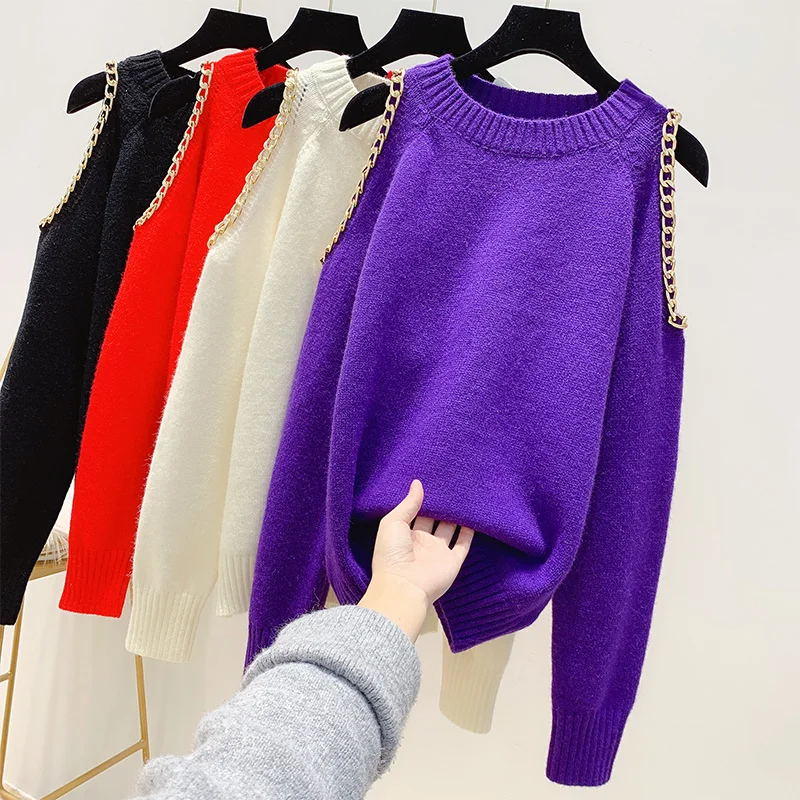 Sweater Women's Spring Winter Sweater Temperament Lazy-Style Off-Shoulder Hollow Ool Sweater Sweter Jumper Femme Jersey Mujer
Sweater Women's Spring Winter Sweater Temperament Lazy-Style Off-Shoulder Hollow Ool Sweater Sweter Jumper Femme Jersey Mujer