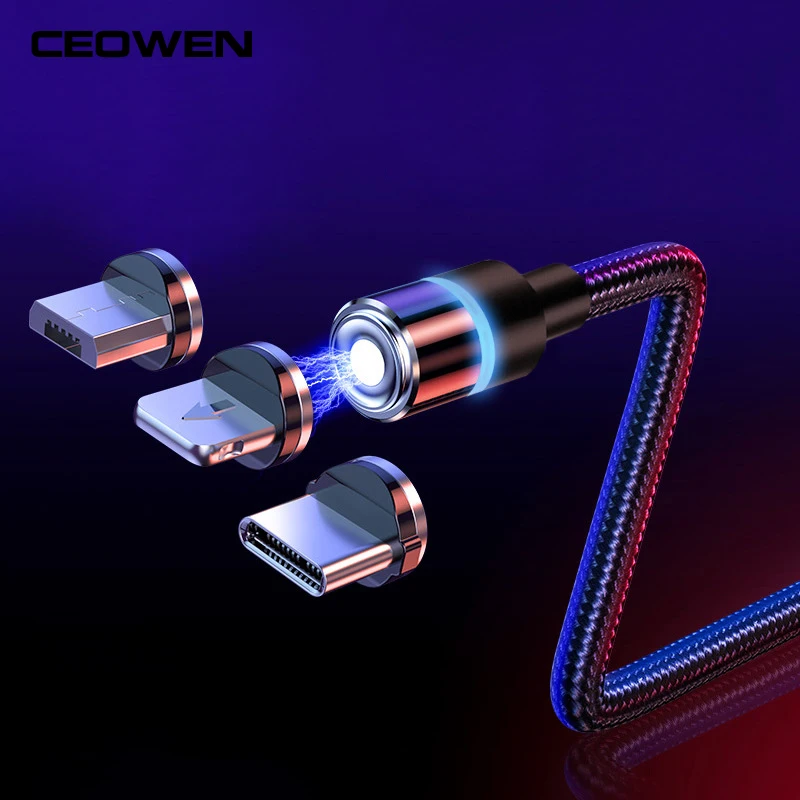 CEOWEN Magnetic USB Cable Quick Charge Type-c Micro LED Indicator Light Data Cable Mobile Phone Cable 3 in 1 For iphone Huawei
CEOWEN Magnetic USB Cable Quick Charge Type-c Micro LED Indicator Light Data Cable Mobile Phone Cable 3 in 1 For iphone Huawei