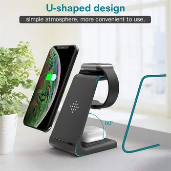 3 in 1 Wireless Charger Charging Station Dock Qi Fast Charging Stand Phone Bracket for iwatch
3 in 1 Wireless Charger Charging Station Dock Qi Fast Charging Stand Phone Bracket for iwatch