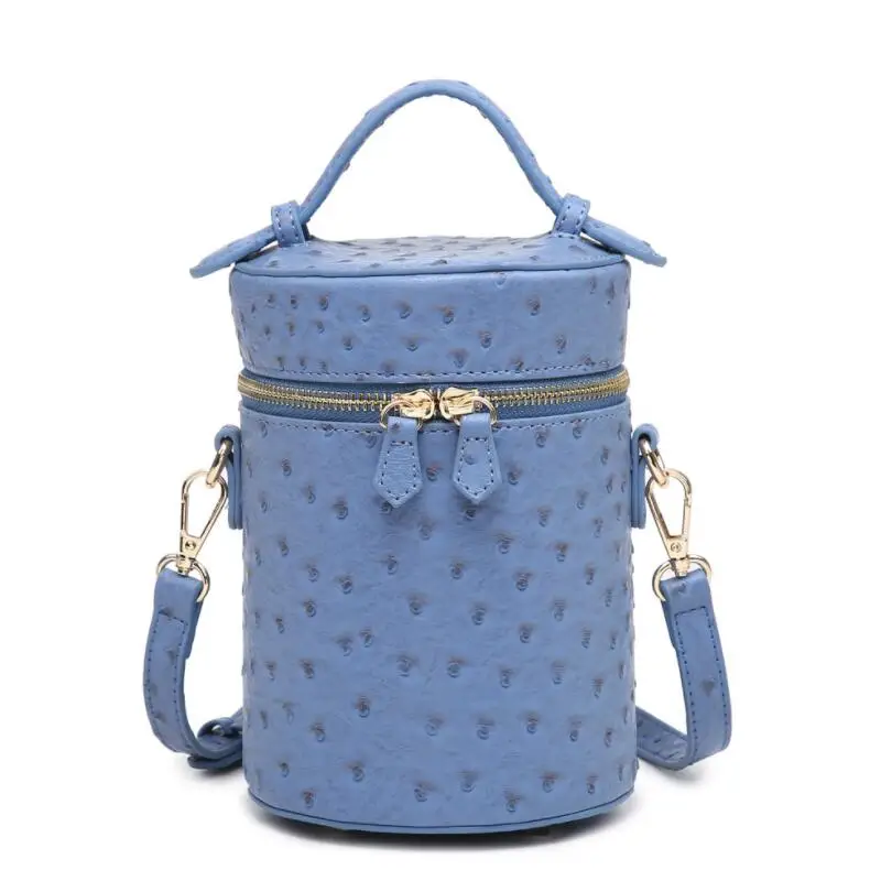 High Quality Ostrich Leather Handbags For Women Casual Style Cylindrical Cossbody Bags 2020 Luxury Designer Travel Shopping Bag
High Quality Ostrich Leather Handbags For Women Casual Style Cylindrical Cossbody Bags 2020 Luxury Designer Travel Shopping Bag