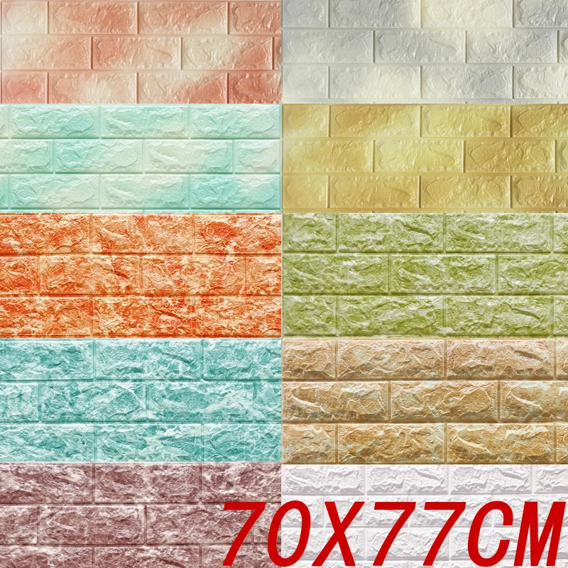 3D кирпичная панель 70*77 настенная наклейка DIY пенопластовая s школьные обои для