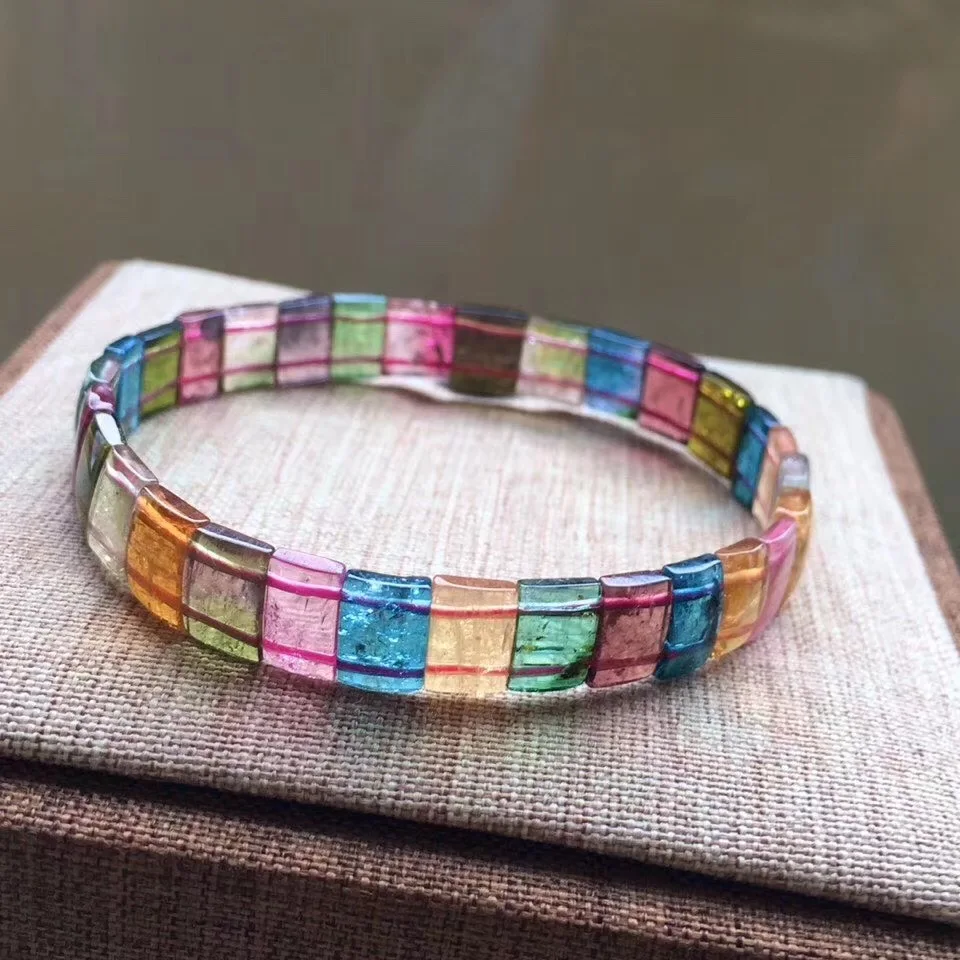 Top Natural Rainbow Tourmaline Quartz Bracelet For Woman Man Brazil Crystal Clear 9x6mm Rectangle Beads Bangle Jewelry AAAAA
Top Natural Rainbow Tourmaline Quartz Bracelet For Woman Man Brazil Crystal Clear 9x6mm Rectangle Beads Bangle Jewelry AAAAA