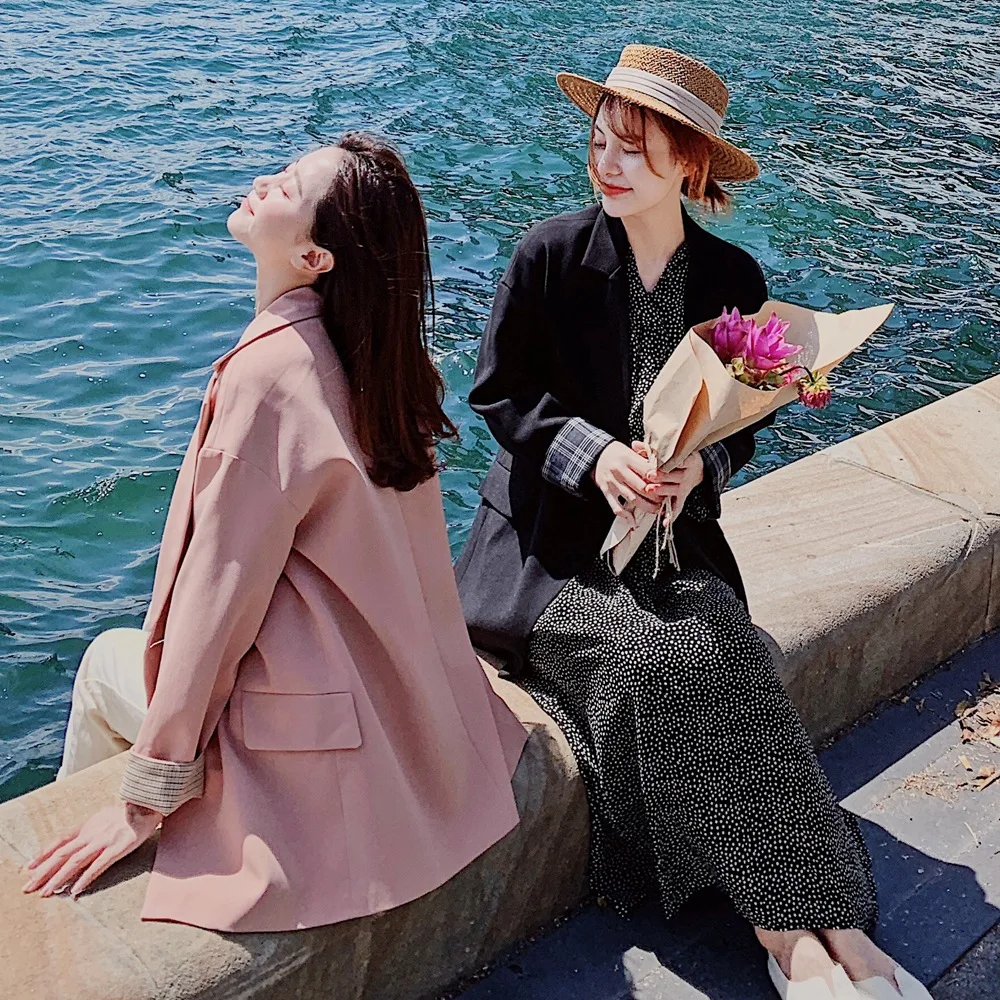 Photo Shoot 2019 Spring New Style WOMEN'S Dress Korean-style Online Celebrity Cropped Jacket Retro CHIC-Style Large Lapel Short
Photo Shoot 2019 Spring New Style WOMEN'S Dress Korean-style Online Celebrity Cropped Jacket Retro CHIC-Style Large Lapel Short