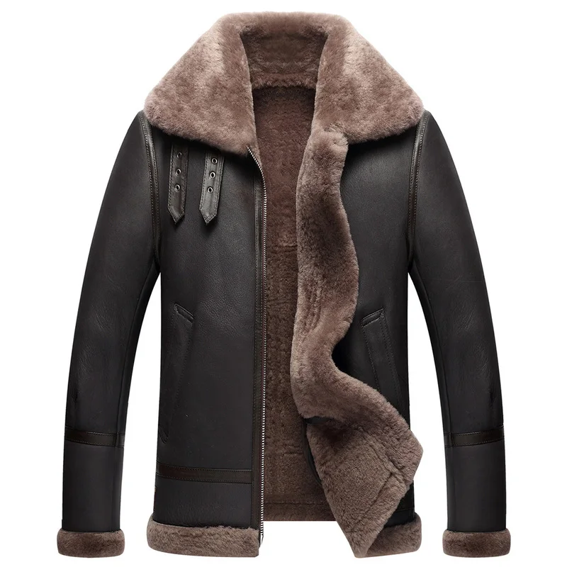 Мужская зимняя куртка из натуральной австралийской овчины KJ853 | одежда