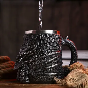 Dragon Head Stainless Steel Resin 3D Beer Medieval Mug Cup Tankard Coffee Cup Wine Glass Mugs 
Dragon Head Stainless Steel Resin 3D Beer Medieval Mug Cup Tankard Coffee Cup Wine Glass Mugs