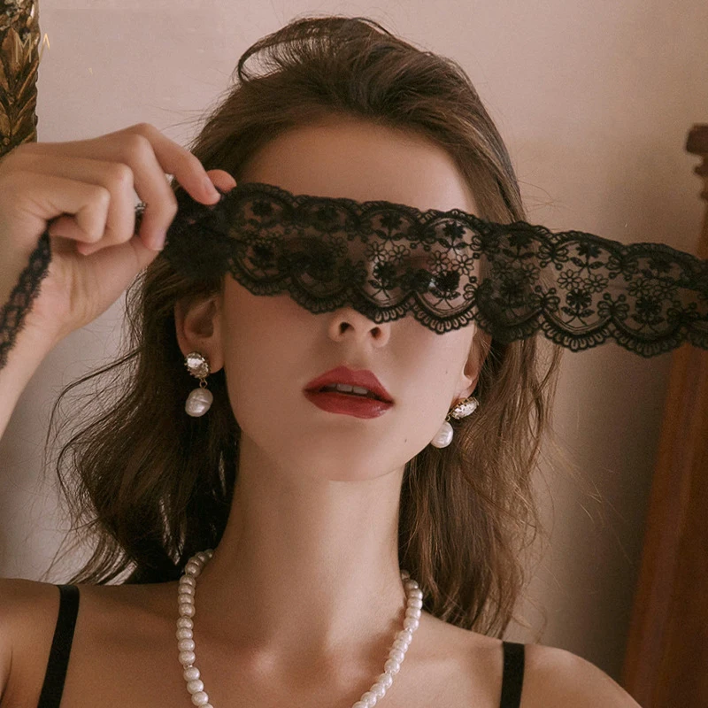 Сексуальные прозрачные кружевные очки волшебные с фатиновым принтом модные для