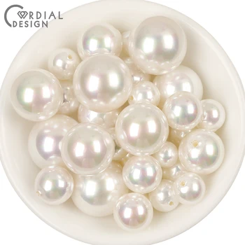 Cordial Design 8MM-18MM DIY Beads Making/Half Hole/Imitation Pearl Beads/Aurora Effect/Hand Made//Jewelry Beads Accessories