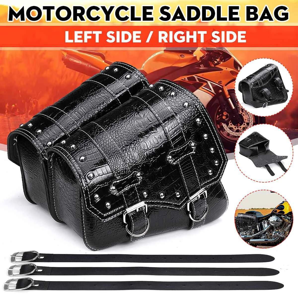 Motorcycle Saddle Bags Luggage Storage Pouch Waterproof Saddlebags Black Crocodile Leather Styling Universal Cafe Racer Custom
Motorcycle Saddle Bags Luggage Storage Pouch Waterproof Saddlebags Black Crocodile Leather Styling Universal Cafe Racer Custom