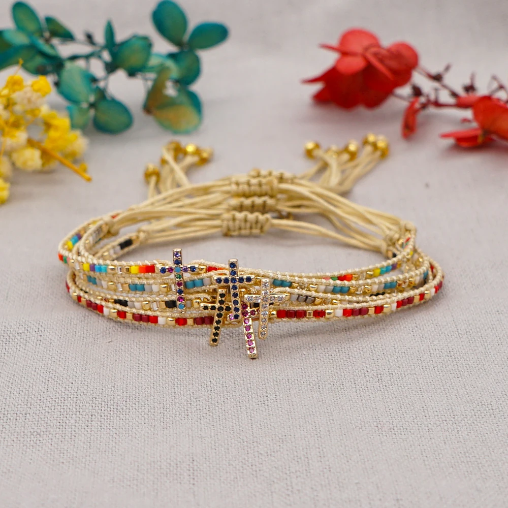 YASTYT Christian Cross Bracelet for Women Jewelry Miyuki Rhinestone Bracelets Gift for Girl Pulseras Handmade Jewellery Easter
YASTYT Christian Cross Bracelet for Women Jewelry Miyuki Rhinestone Bracelets Gift for Girl Pulseras Handmade Jewellery Easter