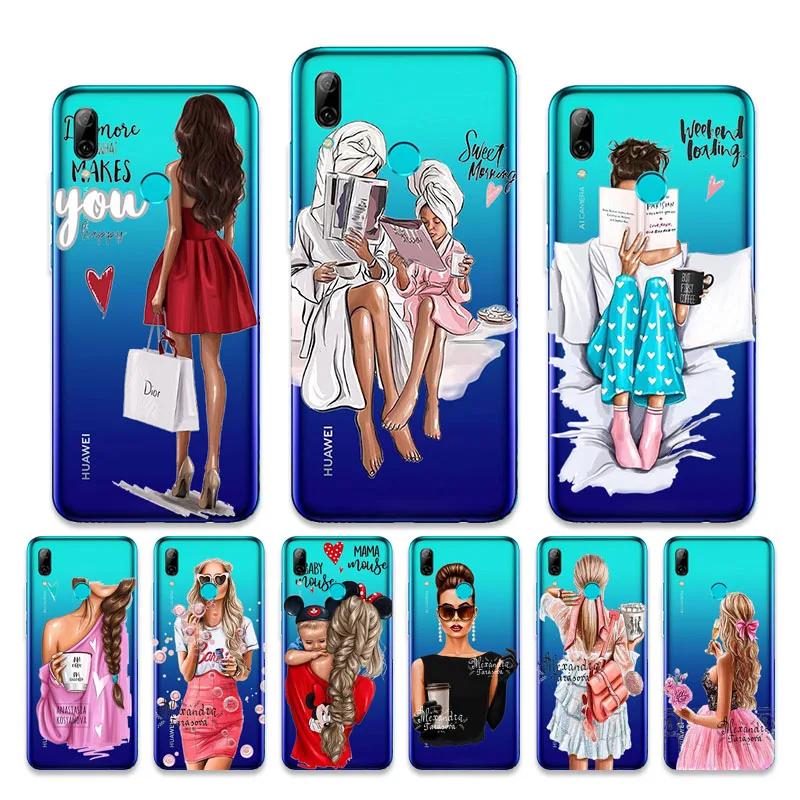 Super Mom Girl Baby Painted Soft Case For Huawei P8 P9 P10 P20 Lite Plus P30 2017 P Smart 2019 Z Mate 10 20 30 Lite Pro Cover Aliexpress